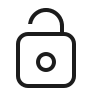 Unlocked Lock Symbol (Material Design Light) Free Open-Source SVG Icon