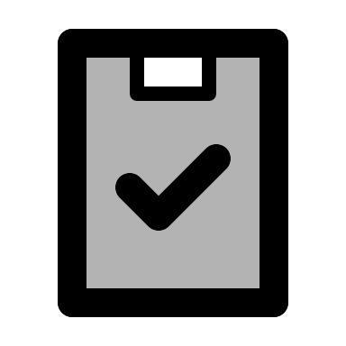 Clipboard Check to Clipboard Transition (Twotone) Free Open-Source SVG Icon (Material Line Icons)