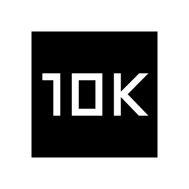 10K Sharp Badge (Light) Free Open-Source SVG Icon (Material Symbols Light)