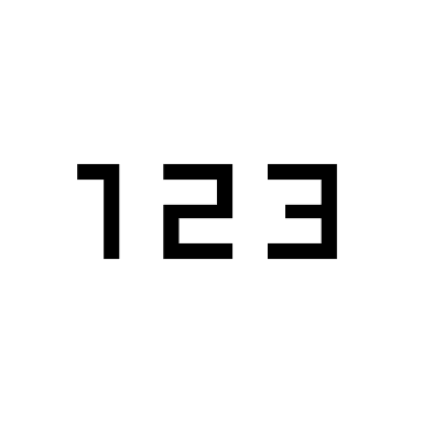 Numeric 123 (Sharp) Free Open-Source SVG Icon (Material Symbols Light)