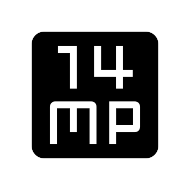 14 Megapixels Camera Resolution Free Open-Source SVG Icon (Material Symbols Light)