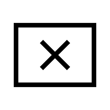 Cancel Presentation (Outline, Sharp) Free Open-Source SVG Icon (Material Symbols Light)