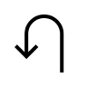 Left U-Turn Direction (Light) Free Open-Source SVG Icon