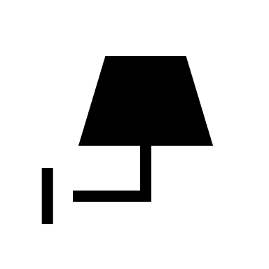 Sharp Wall Lamp (Light) Free Open-Source SVG Icon (Material Symbols Light)