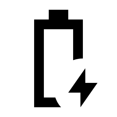 Full Battery Charging Indicator (Outline Sharp) Free Open-Source SVG Icon (Material Symbols)