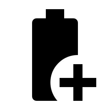 Battery Plus Charge Free Open-Source SVG Icon (Material Symbols)