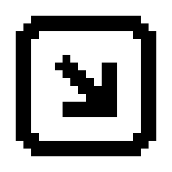 Downward Right Arrow in Box Free Open-Source SVG Icon (Memory Icons)