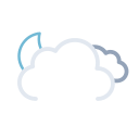 Overcast Night Weather (Meteocons) Free Open-Source SVG Icon