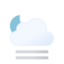 Partly Cloudy Night with Fog (Filled) Free Open-Source SVG Icon