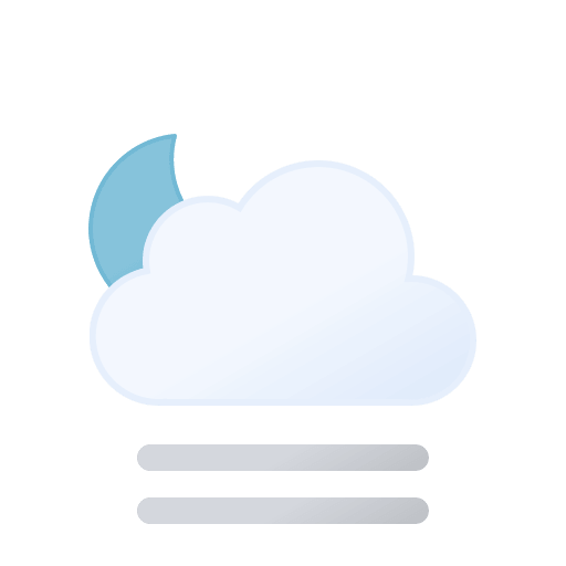 Partly Cloudy Night with Fog (Filled) Free Open-Source SVG Icon (Meteocons)