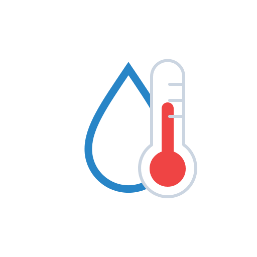 Thermometer with Raindrop (Meteocons) Free Open-Source SVG Icon (Meteocons)