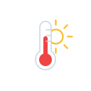 Sun Thermometer (Meteocons) Free Open-Source SVG Icon