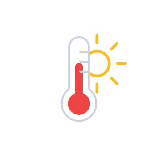 Sun Thermometer (Meteocons) Free Open-Source SVG Icon (Meteocons)