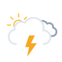 Daytime Thunderstorms with Overcast and Snow (Meteocons) Free Open-Source SVG Icon