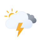 Daytime Thunderstorms with Overcast and Snow (Filled) Free Open-Source SVG Icon