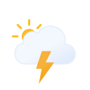 Daytime Thunderstorms with Snow (Filled) Free Open-Source SVG Icon