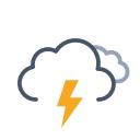 Extreme Thunderstorms (Meteocons) Free Open-Source SVG Icon