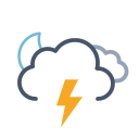 Extreme Night Thunderstorms (Meteocons) Free Open-Source SVG Icon