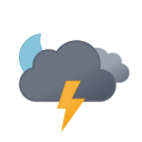 Extreme Night Thunderstorms Weather (Filled) Free Open-Source SVG Icon