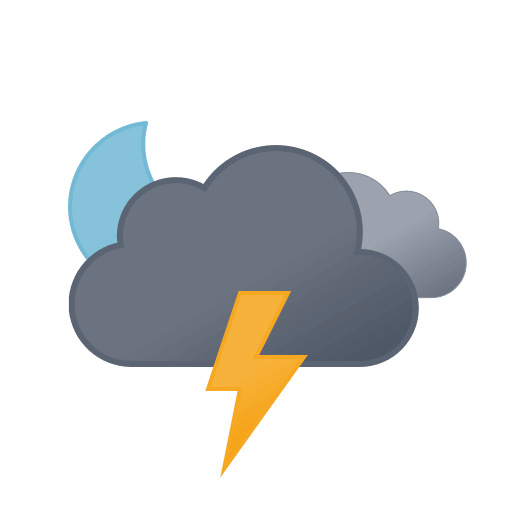 Extreme Night Thunderstorms Weather (Filled) Free Open-Source SVG Icon (Meteocons)