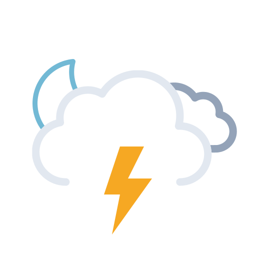 Nighttime Thunderstorms with Overcast Sky and Snow (Meteocons Free Open-Source SVG Icon (Meteocons)