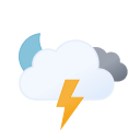 Nighttime Thunderstorms with Overcast and Snow (Filled) Free Open-Source SVG Icon