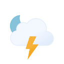 Nighttime Thunderstorms with Snow (Filled) Free Open-Source SVG Icon