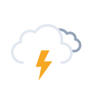 Overcast Thunderstorms Weather Free Open-Source SVG Icon