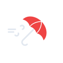 Windy Umbrella (Meteocons) Free Open-Source SVG Icon