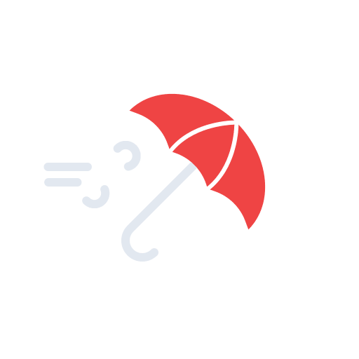 Windy Umbrella (Meteocons) Free Open-Source SVG Icon (Meteocons)