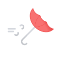 Alternative Windy Umbrella (Filled) Free Open-Source SVG Icon