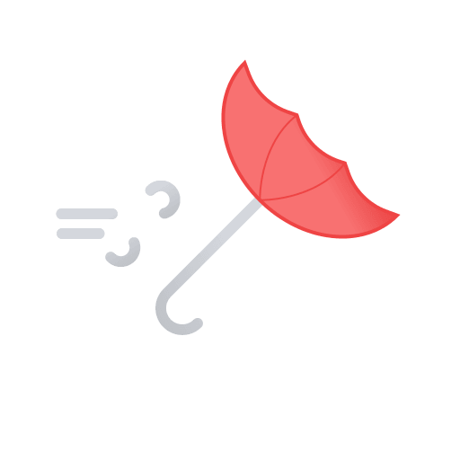 Alternative Windy Umbrella (Filled) Free Open-Source SVG Icon (Meteocons)