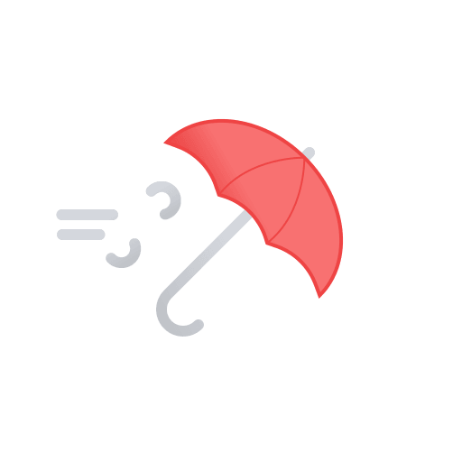 Windy Umbrella (Filled) Free Open-Source SVG Icon (Meteocons)