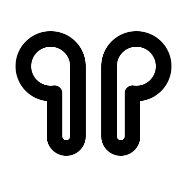 AirPods Wireless Earbuds (Line) Free Open-Source SVG Icon (MingCute Icon)