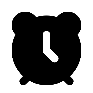 Filled Alarm Clock Free Open-Source SVG Icon (MingCute Icon)