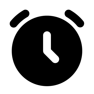 Filled Alarm Clock Free Open-Source SVG Icon (MingCute Icon)