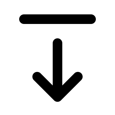 Downward Arrow Alignment (Line) Free Open-Source SVG Icon (MingCute Icon)