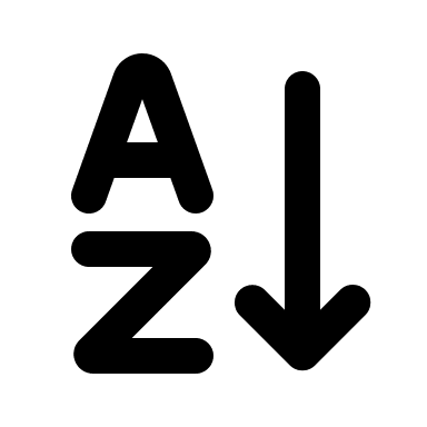 Ascending Sort of Letters (Line) Free Open-Source SVG Icon (MingCute Icon)