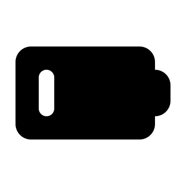 Battery Level 1 (Filled) Free Open-Source SVG Icon (MingCute Icon)