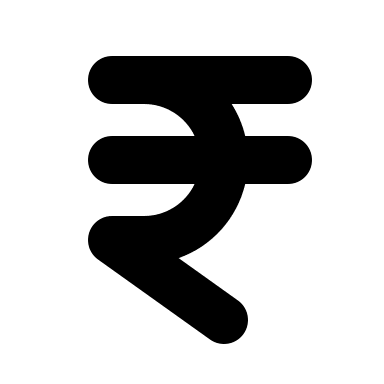 Rupee Currency Symbol (Filled) Free Open-Source SVG Icon (MingCute Icon)