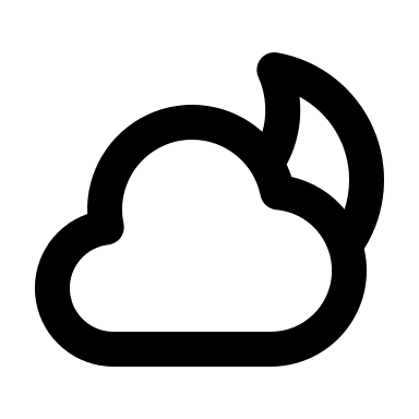 Cloudy Moon (Line) Free Open-Source SVG Icon (MingCute Icon)