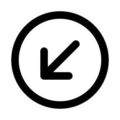 Down Left Arrow in Circle (Myna UI) Free Open-Source SVG Icon (Myna UI Icons)