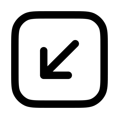 Down Left Arrow in Square (Myna UI) Free Open-Source SVG Icon (Myna UI Icons)