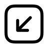 Down Left Arrow in Square (Myna UI) Free Open-Source SVG Icon