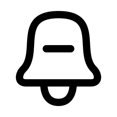 Bell with Minus Symbol Free Open-Source SVG Icon (Myna UI Icons)