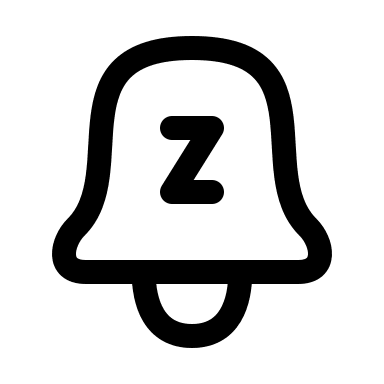 Snooze Bell Notification (Myna UI) Free Open-Source SVG Icon (Myna UI Icons)