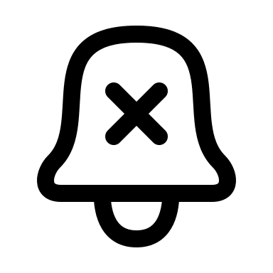 Bell Notification with Cross (Myna UI) Free Open-Source SVG Icon (Myna UI Icons)