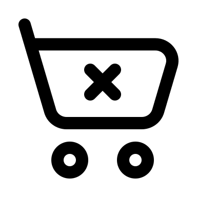 Cart with X Mark Free Open-Source SVG Icon (Myna UI Icons)