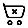 Cart with X Mark Free Open-Source SVG Icon