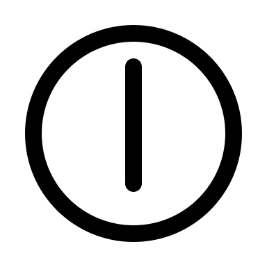 Six O'Clock Time Indicator Free Open-Source SVG Icon (Myna UI Icons)